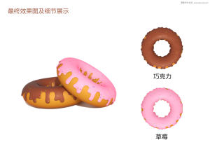 C4D解释甜甜圈食品的建模和渲染